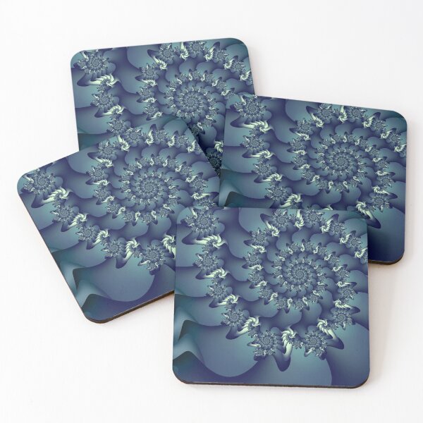 Item preview, Night Blue Fractal Spiral with bright teal accent designed and sold by Manpreet Sokhi.