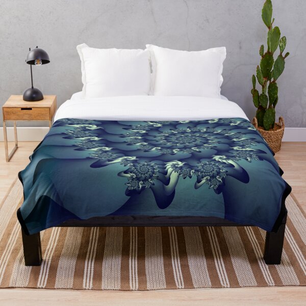 Item preview, Night Blue Fractal Spiral with bright teal accent designed and sold by Manpreet Sokhi.