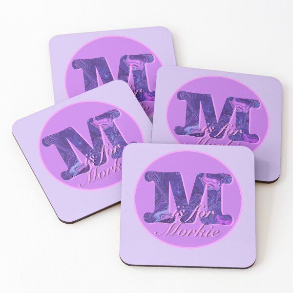 Item preview, Purple letter ‘M is for Morkie’ dog breed monogram  designed and sold by AMSonArt.