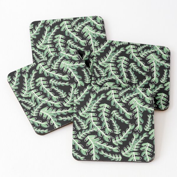 Item preview, Black bg - Tropical leaves Illustration designed and sold by sm7thme.