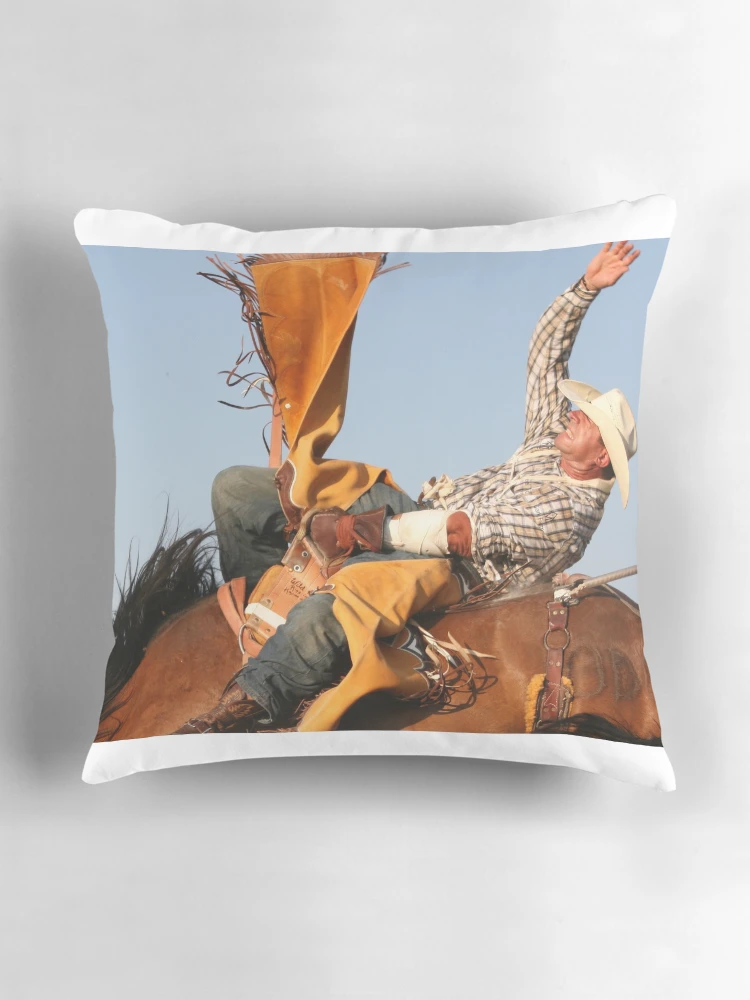 Thumbnail 3 of 4, Pillow, Rodeo Bareback Rider designed and sold by Rodeo-Photos.