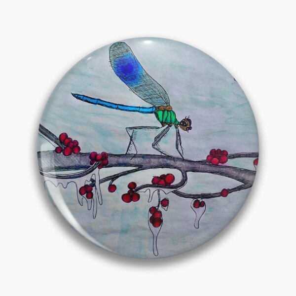 Item preview, Dragonflies on a Frozen Redberry Tree (Color) designed and sold by Marian Hayes.