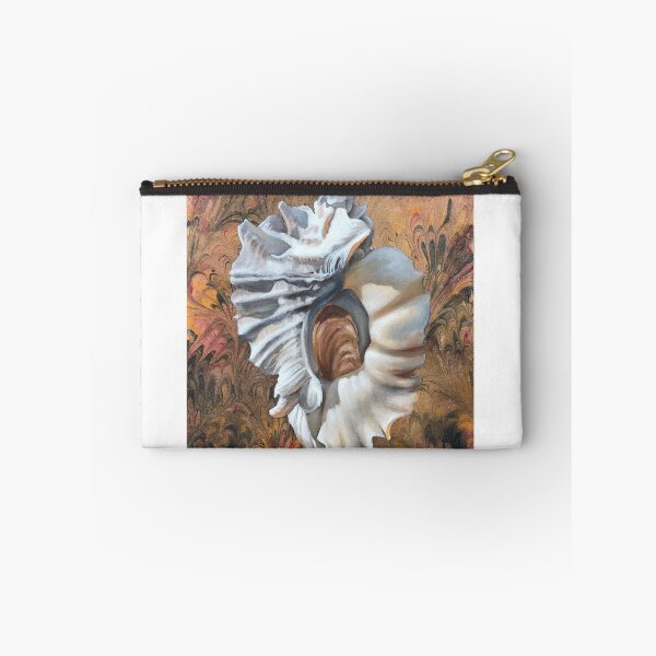Item preview, Murex seashell oil painting on handmade marbled paper designed and sold by LeighMurphy-Art.