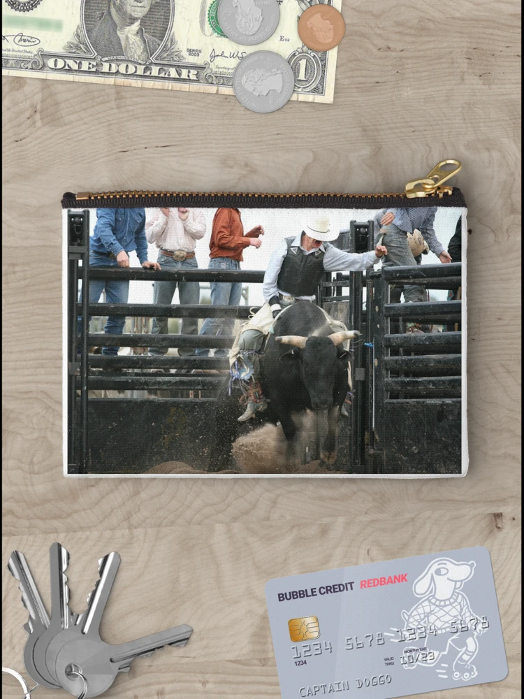 Thumbnail 3 of 4, Zipper Pouch, Bull Rider Breakout designed and sold by Rodeo-Photos.