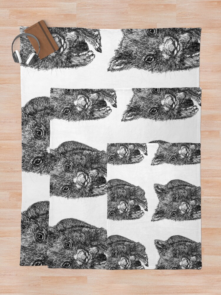 Alternate view of Bill the Baby Wombat Throw Blanket