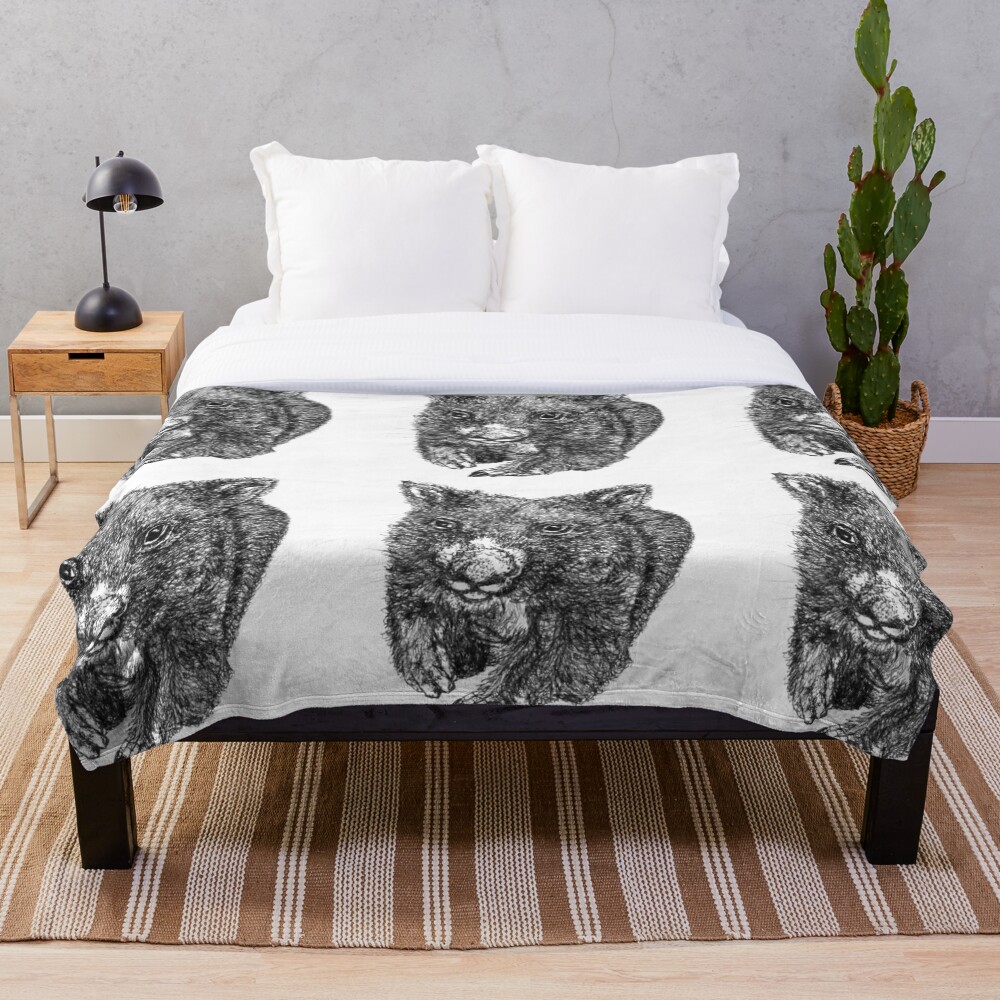 Bill the Baby Wombat Throw Blanket