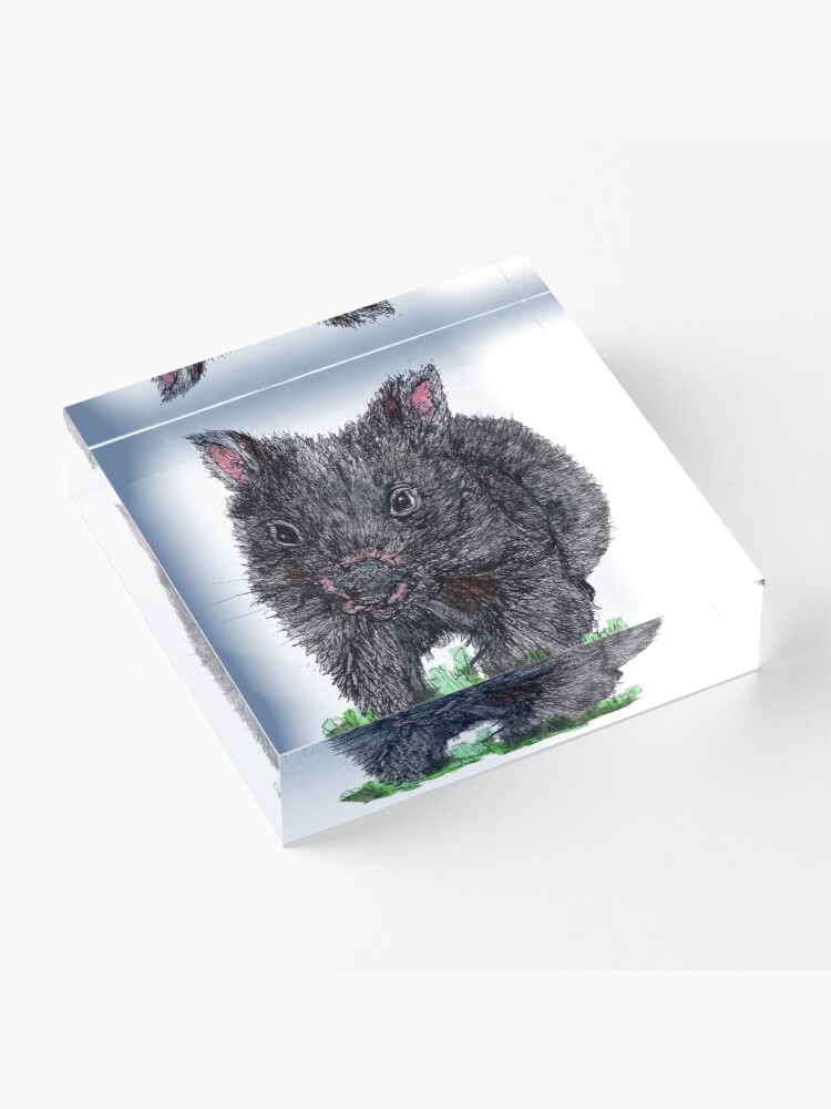 Alternate view of Billie the Baby Wombat Acrylic Block