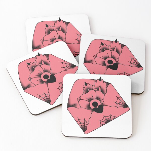 Item preview, pink goth flower letter designed and sold by despresso.