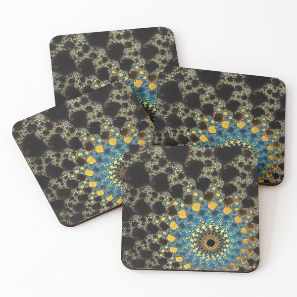 Item preview, Yellow and Blue Abstract Fractal Web designed and sold by Manpreet Sokhi.