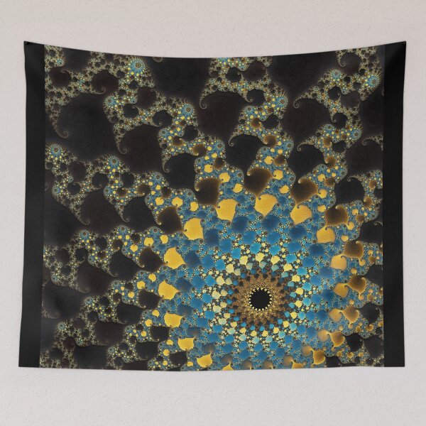 Item preview, Yellow and Blue Abstract Fractal Web designed and sold by Manpreet Sokhi.