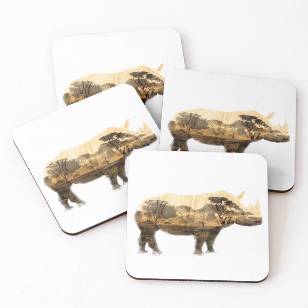 Item preview, African Safari Rhino Double Exposure designed and sold by solrevolver.
