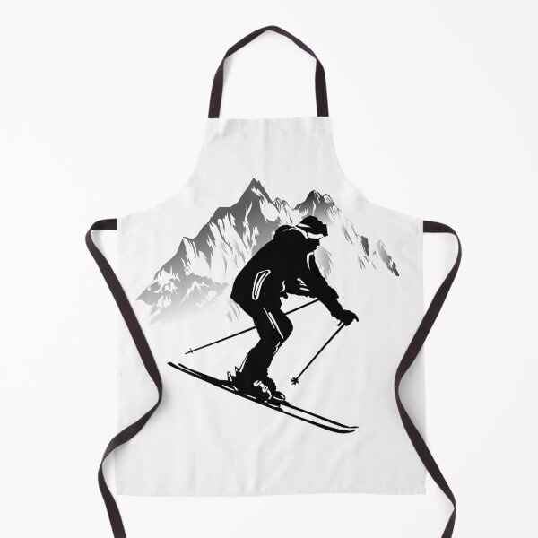 Item preview, Black and white image of a skier on a background of mountains designed and sold by Dobrydnev.