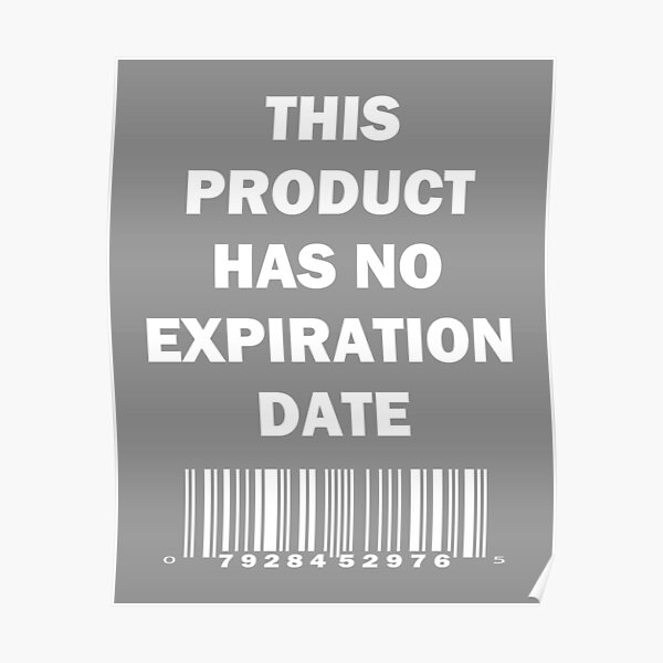 "This Product Has No Expiration Date Scan Code UPC Symbol Barcode