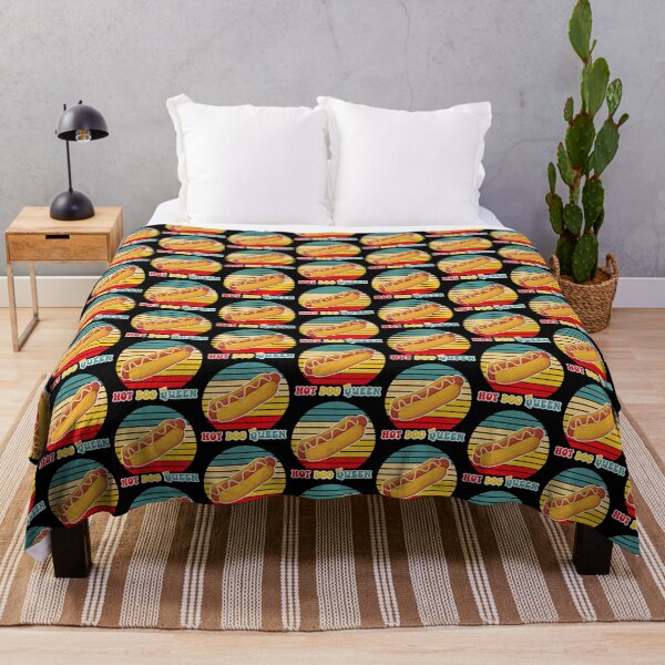 Item preview, Hot Dog Queen Retro Sunset Vintage Style Fast Food designed and sold by TheButtonCrew.