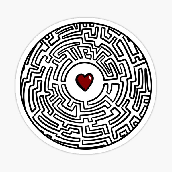 Maze Heart Sticker