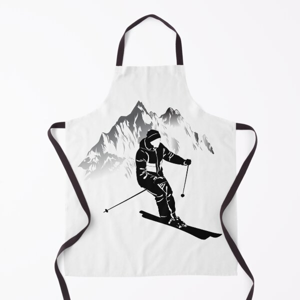 Item preview, Black and white image of a skier on a background of mountains designed and sold by Dobrydnev.