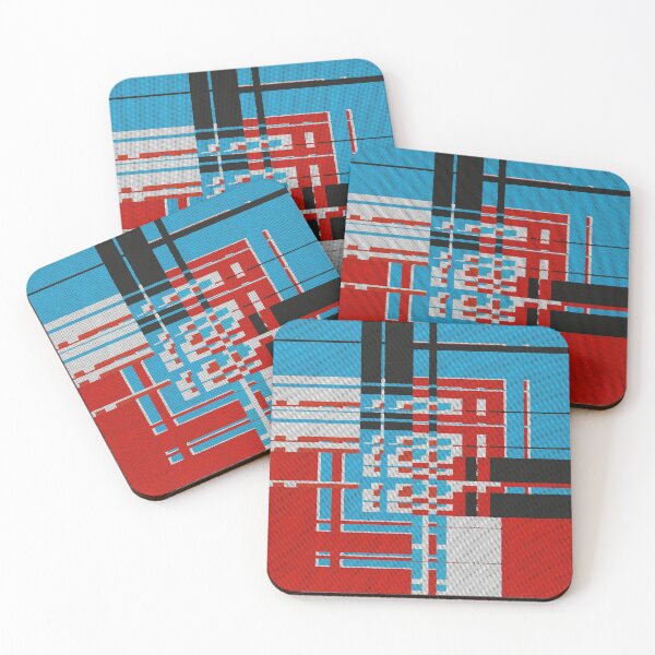 Item preview, Interlocking Bauhaus plaid textile weave  designed and sold by schawnlees.