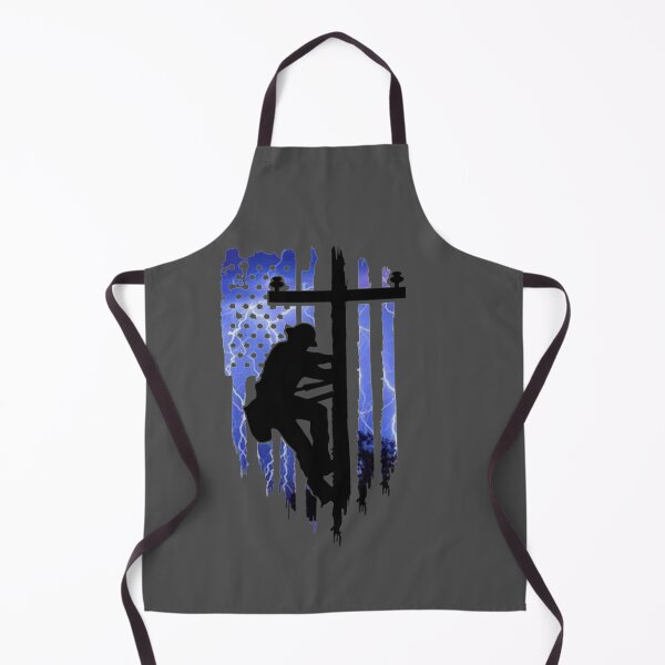 Item preview, Lineman Electrician American Flag Blue Lightning designed and sold by Matt Ballinger.