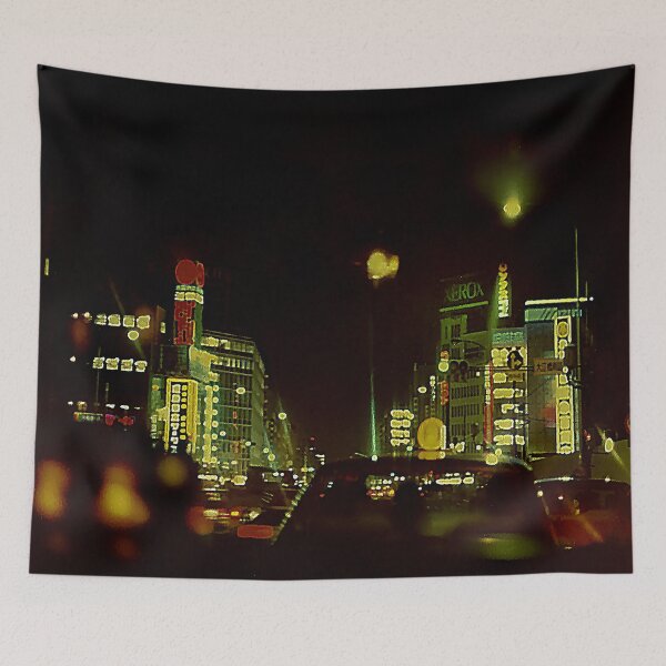 Item preview, Vintage Japanese City at Night designed and sold by Retrospun.