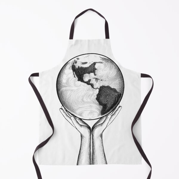 Item preview, the planet earth drawn with lines in the hands of a person designed and sold by nataliavavilina.