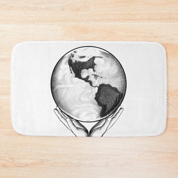 Item preview, the planet earth drawn with lines in the hands of a person designed and sold by nataliavavilina.