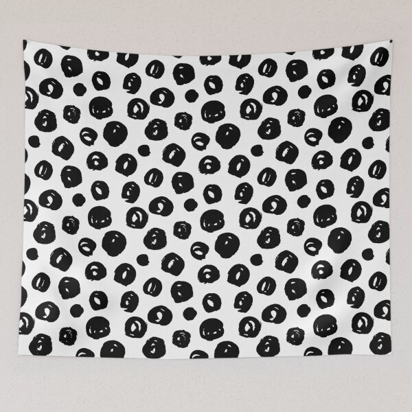 Item preview, Black And White Plant Artwork,  Distressed Circles designed and sold by GulQari.
