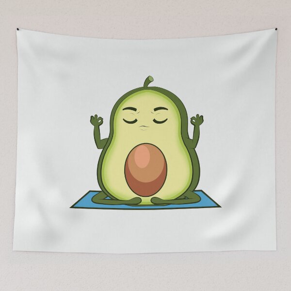 Item preview, yoga poses avocado funny ayogado meditation design vegan designed and sold by V A R G A S S T Y L E.