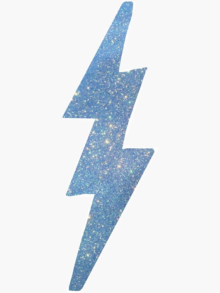 "BLUE GLITTER LIGHTNING BOLT" Sticker for Sale by clairechadwick