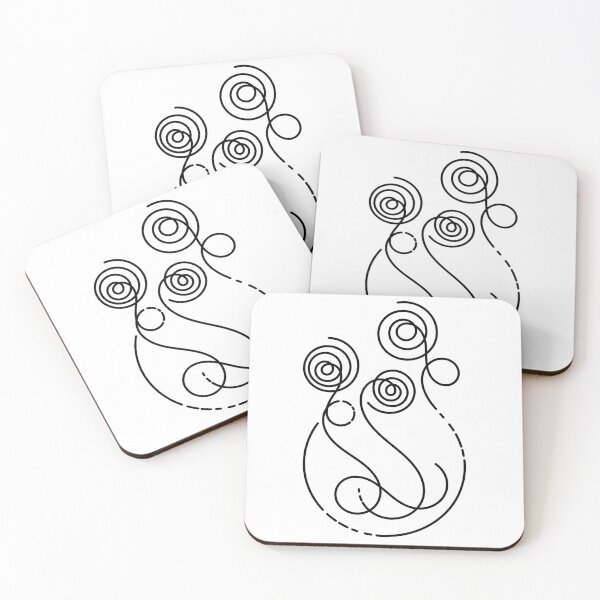 Item preview, Black And White Plant Artwork | Spiral Flower Line Art With Base | Black designed and sold by Qestar.
