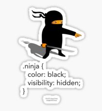 Geek Tee - CSS Jokes - Ninja Sticker