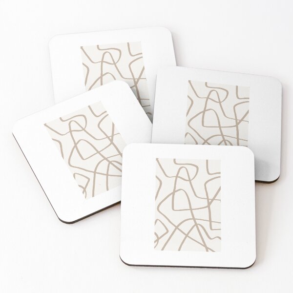 Item preview, abstract lines beige designed and sold by selinasherman.