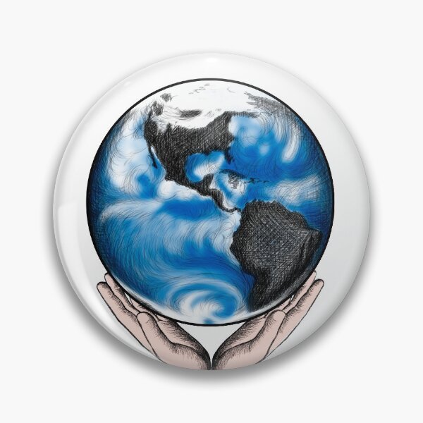 Item preview, the blue planet earth is drawn with lines in human hands designed and sold by nataliavavilina.