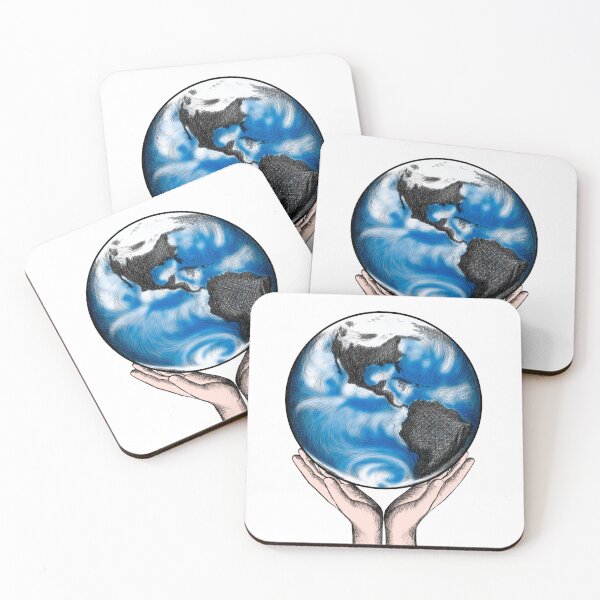 Item preview, the blue planet earth is drawn with lines in human hands designed and sold by nataliavavilina.