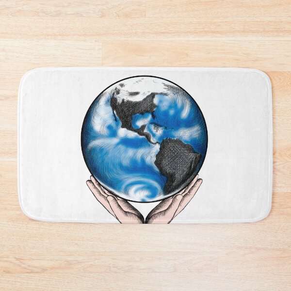 Item preview, the blue planet earth is drawn with lines in human hands designed and sold by nataliavavilina.