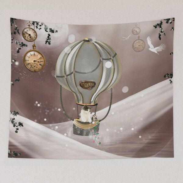 Item preview, Wonderful steampunk balloon with cat and cute kitten designed and sold by nicky2342.