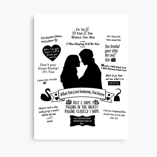 Captain Swan "Iconic Quotes" Silhouette Design Canvas Print