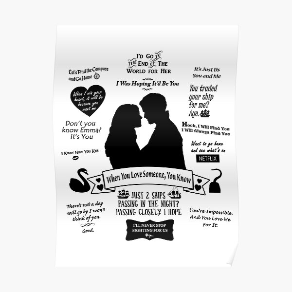 Captain Swan "Iconic Quotes" Silhouette Design Poster