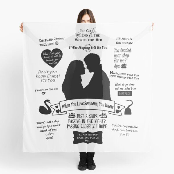 Captain Swan "Iconic Quotes" Silhouette Design Scarf