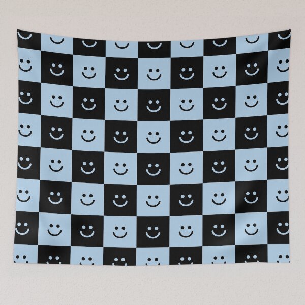 Item preview, Basic Black & Blue Checkered Smilie Pattern designed and sold by ZANGRAM.