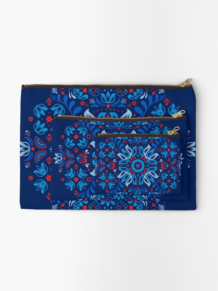 Thumbnail 2 of 4, Zipper Pouch, Folk Floral Tale designed and sold by istaria.