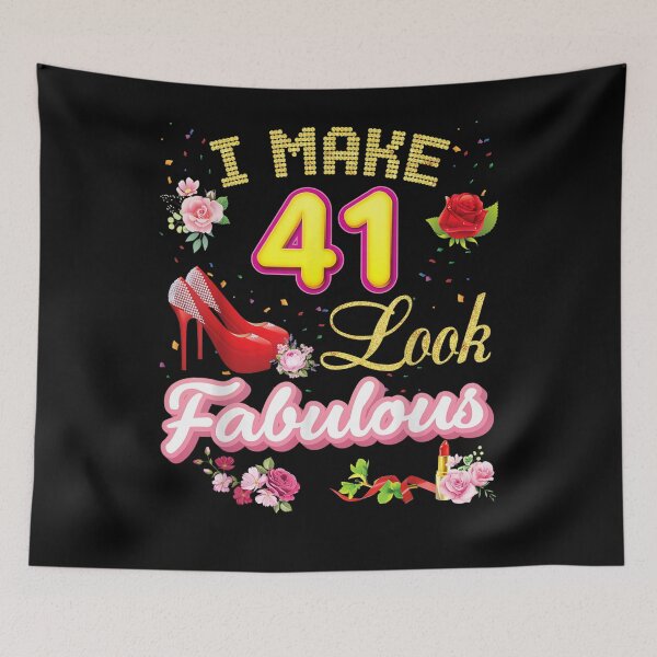 Item preview, I Make 41 Look Fabulous 41st Happy Birthday Pink Shoe Queen  designed and sold by shirleyfinley.