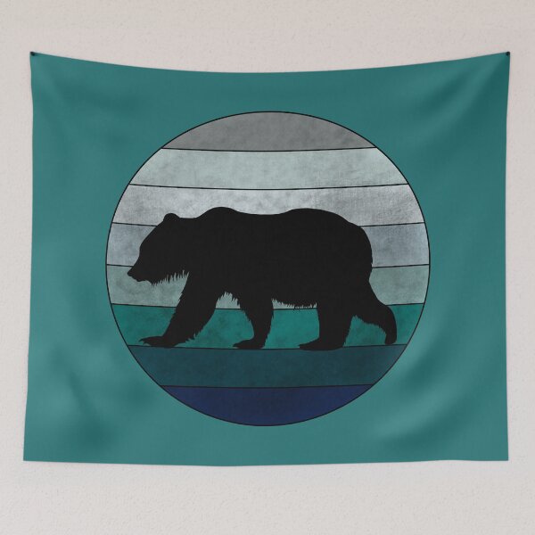 Item preview, Teal Retro Bear Sunset designed and sold by GyngerGarza.