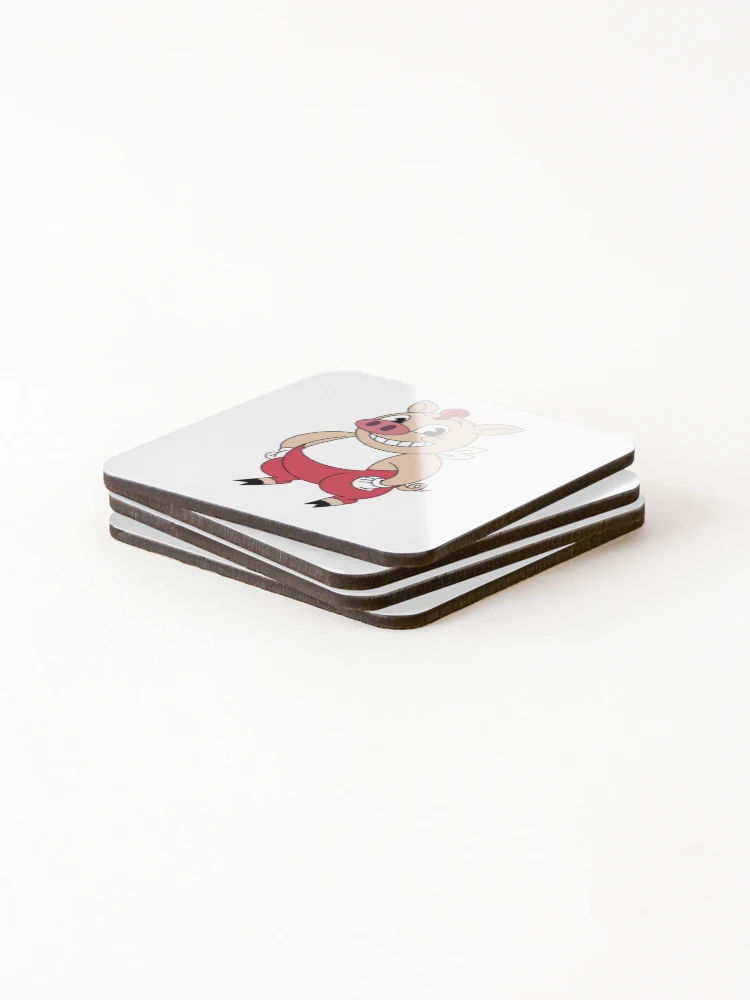 Thumbnail 4 of 5, Coasters (Set of 4), Retro Pig designed and sold by RedsStickerShop.