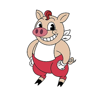 Artwork thumbnail, Retro Pig by RedsStickerShop