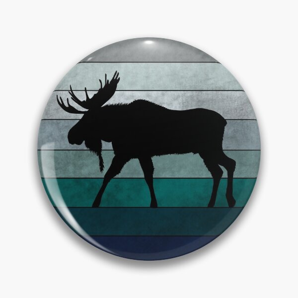 Item preview, Teal Retro Moose Sunset designed and sold by GyngerGarza.