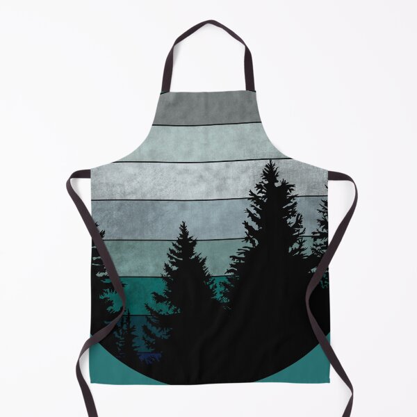 Item preview, Teal Retro Forest Sunset designed and sold by GyngerGarza.