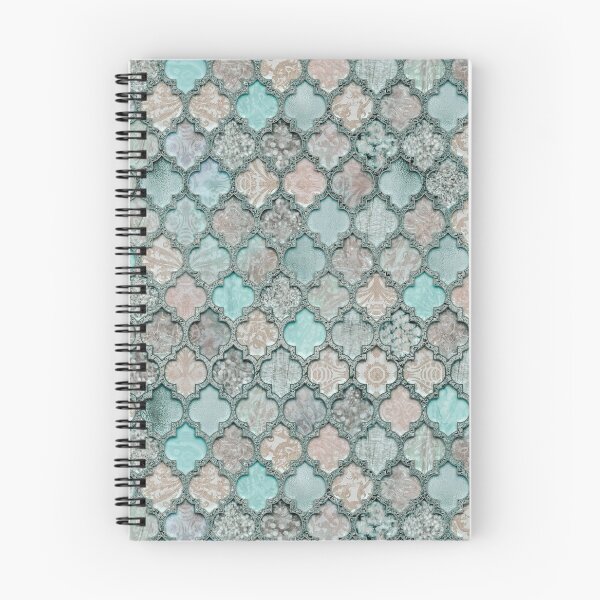 Item preview, Shabby Chic Moroccan Tiles Faded Bohemian Luxury From The Sultans Palace Pastel Teal designed and sold by artsandsoul.
