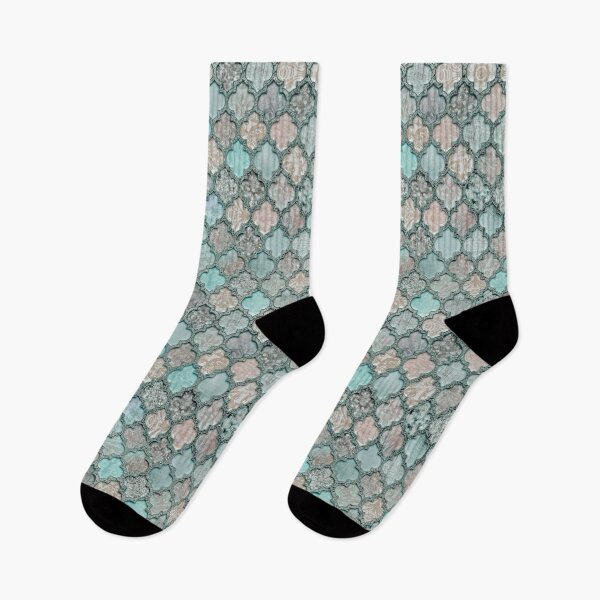 Item preview, Shabby Chic Moroccan Tiles Faded Bohemian Luxury From The Sultans Palace Pastel Teal designed and sold by artsandsoul.