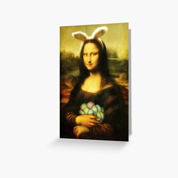 Mona Lisa Easter Bunny Greeting Card