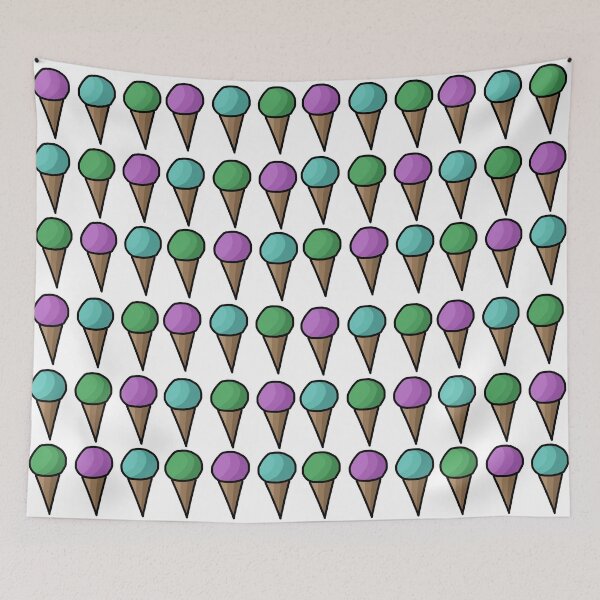 Item preview, Purple, Blue & Green Ice Creams Pattern designed and sold by Jagged3068.